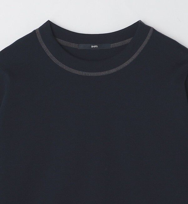 SHIPS「SHIPS: ハニカム メッシュ カラーステッチ 長袖 Tシャツ」|Tシャツ・カットソー|