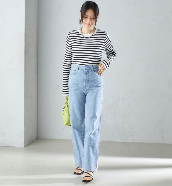 SHIPS for women「〈手洗い可能〉綿 ナイロン 袖 フレア クルーネック リブ ニット 24SS ◇」|ニット・セーター|