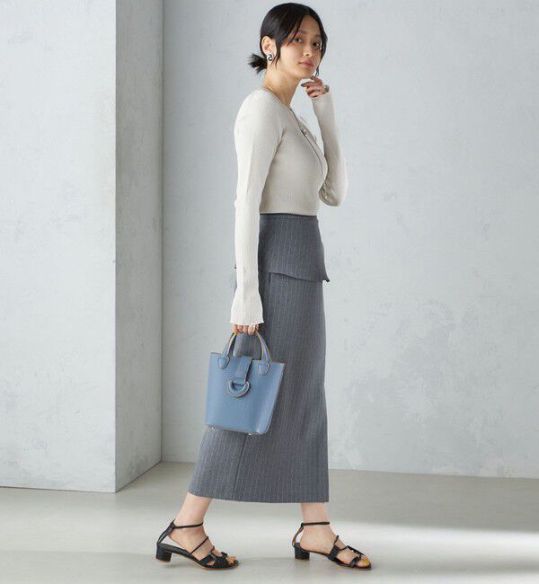 SHIPS for women「〈手洗い可能〉綿 ナイロン 袖 フレア クルーネック リブ ニット 24SS ◇」|ニット・セーター|