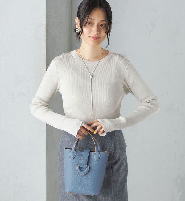 SHIPS for women「〈手洗い可能〉綿 ナイロン 袖 フレア クルーネック リブ ニット 24SS ◇」|ニット・セーター|