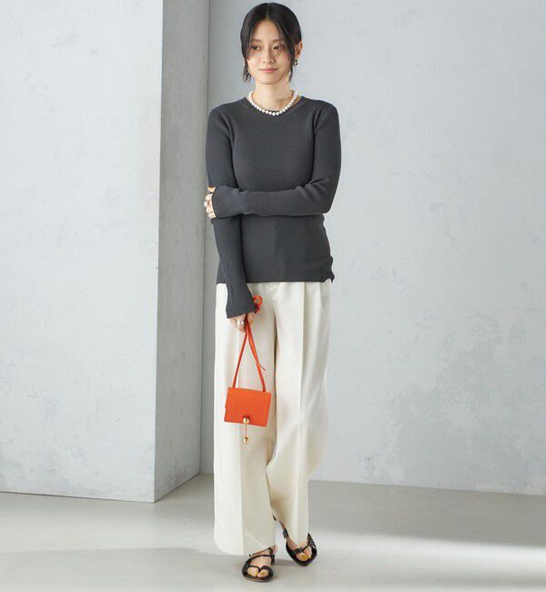 SHIPS for women「〈手洗い可能〉綿 ナイロン 袖 フレア クルーネック リブ ニット 24SS ◇」|ニット・セーター|