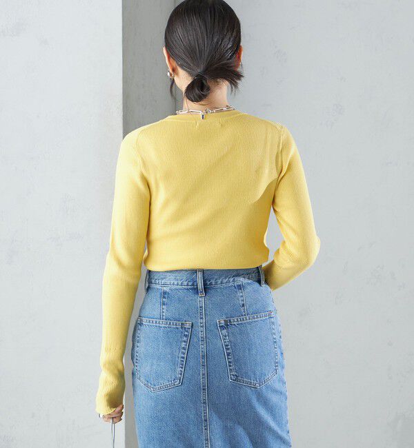 SHIPS for women「〈手洗い可能〉綿 ナイロン 袖 フレア クルーネック リブ ニット 24SS ◇」|ニット・セーター|