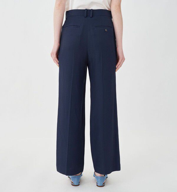 MACPHEE「コットンアセテートツイル タックフレアパンツ」|スラックス|