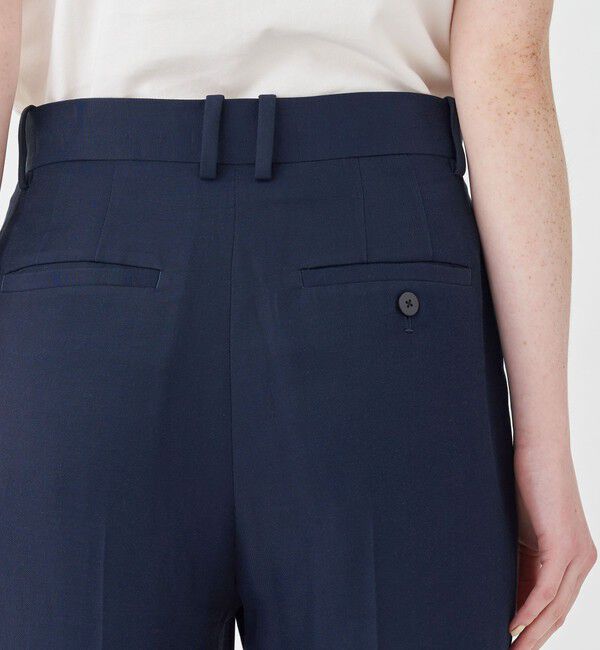 MACPHEE「コットンアセテートツイル タックフレアパンツ」|スラックス|