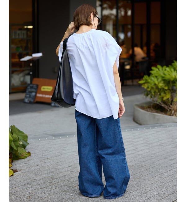 SLOBE IENA「《WEB・一部店舗限定/追加》レーヨンボイルバンドカラーブラウス」|シャツ・ブラウス|