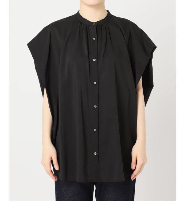 SLOBE IENA「《WEB・一部店舗限定/追加》レーヨンボイルバンドカラーブラウス」|シャツ・ブラウス|