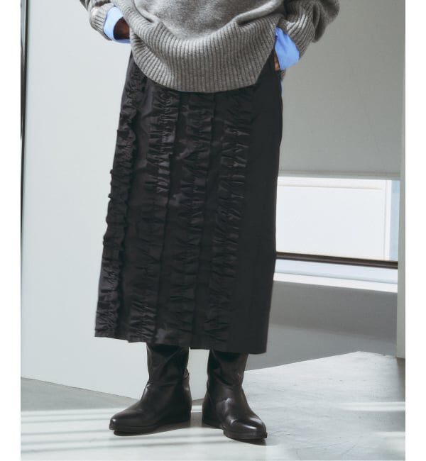 HARDY NOIR「タフタフリルタイトスカート」|スカート|ブラック