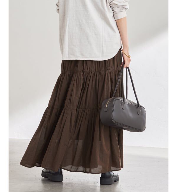 FRAMeWORK「enrica/エンリカ　コットンシルク ティアードスカート」|スカート|