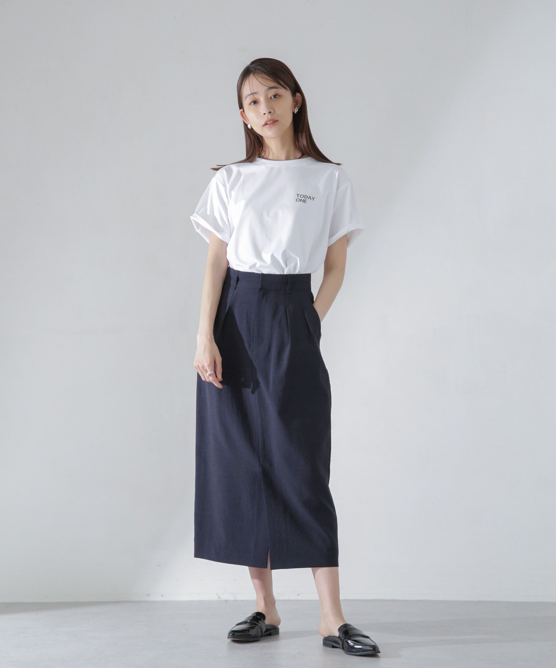 nano･universe「<洗濯機使用可><ﾉﾝｱｲﾛﾝ>ﾒﾗﾝｼﾞﾄﾞﾗｲ ｿﾌﾄｺｸｰﾝｽｶｰ  」|スカート|