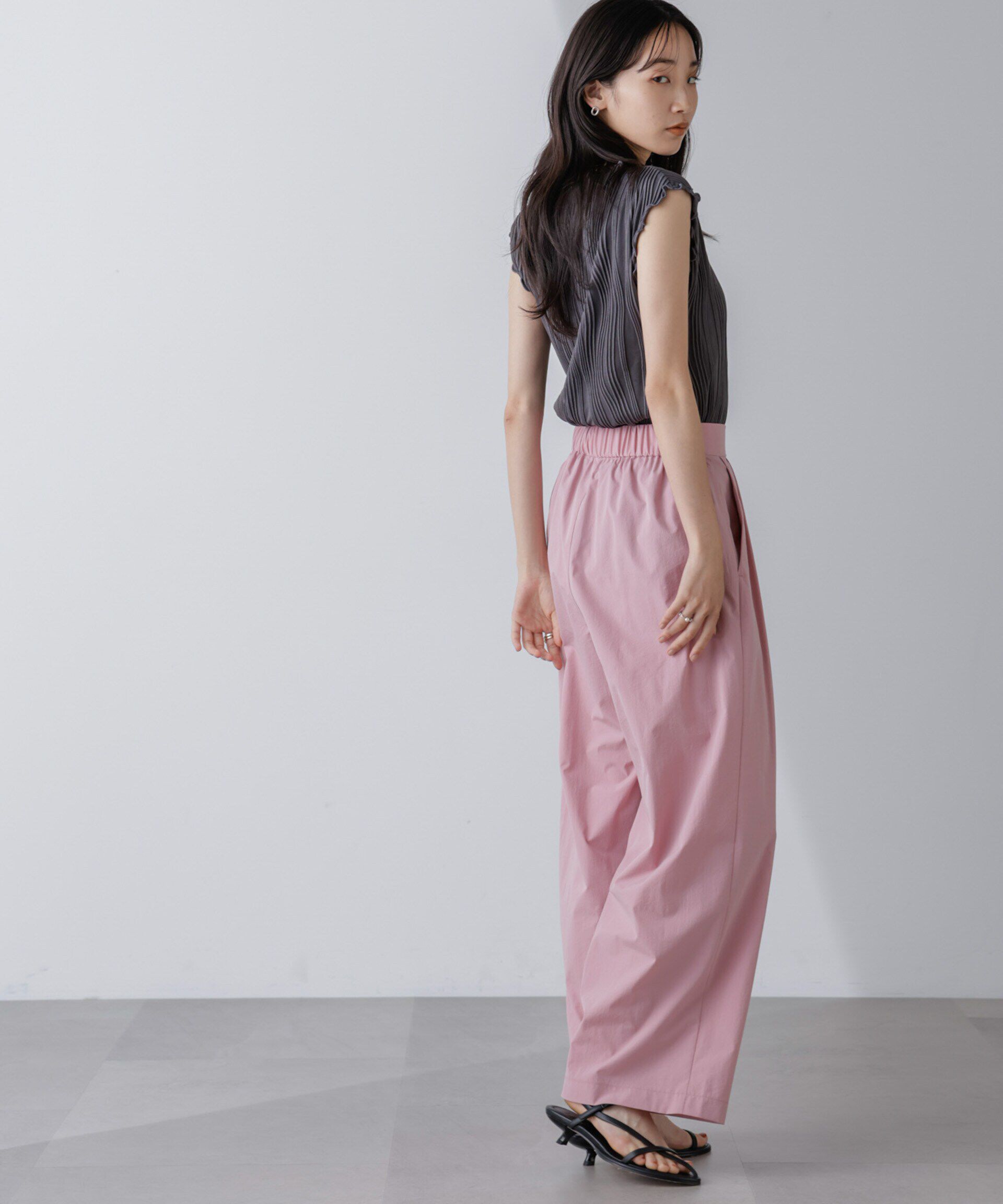 nano･universe「ウェーブリップルカットノースリーブトップス(セットアップ可)」|Tシャツ・カットソー|