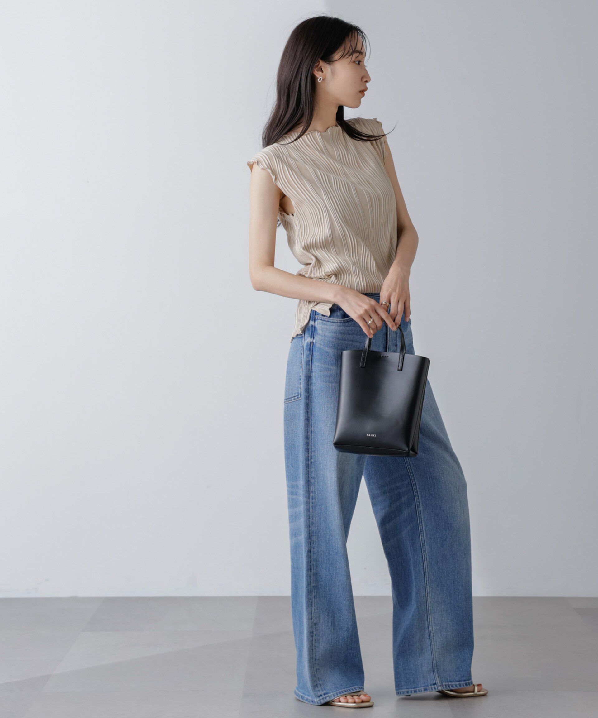 nano･universe「ウェーブリップルカットノースリーブトップス(セットアップ可)」|Tシャツ・カットソー|