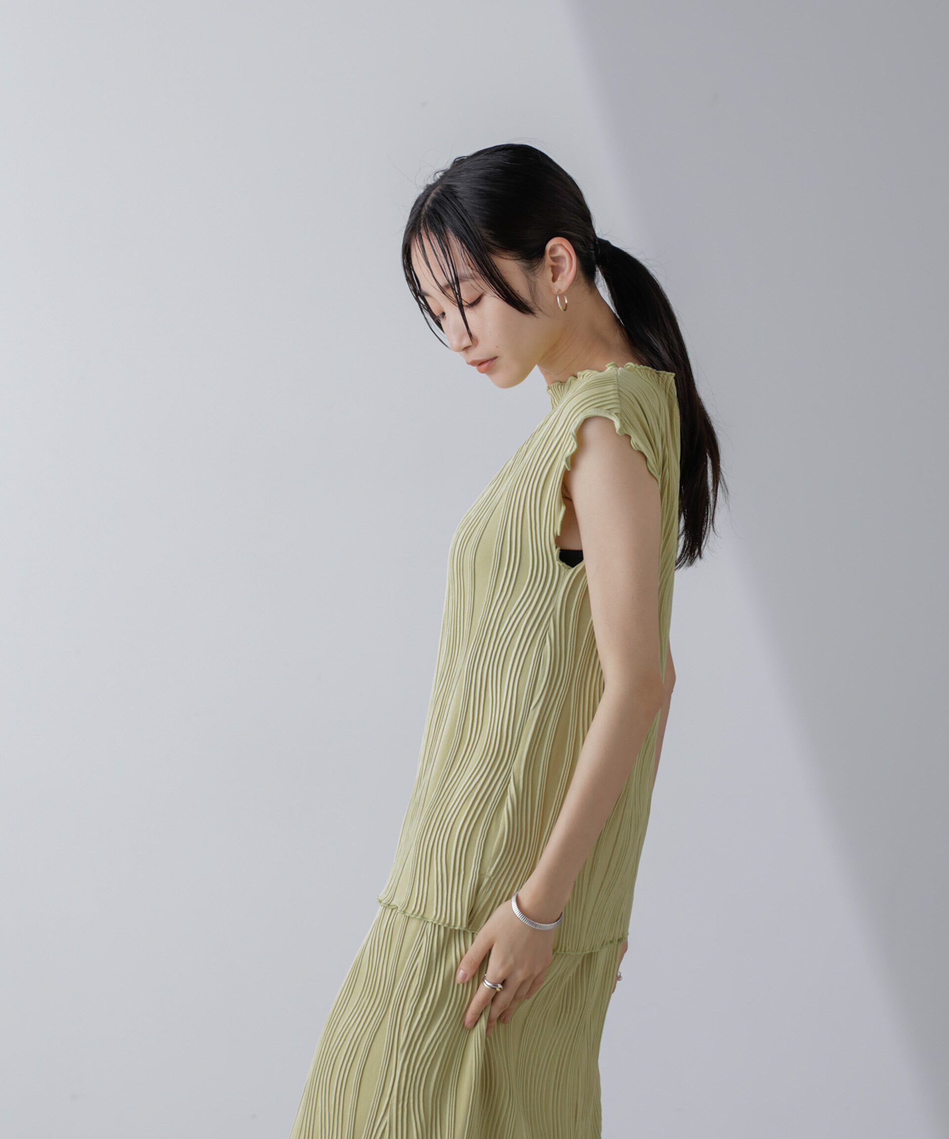 nano･universe「ウェーブリップルカットノースリーブトップス(セットアップ可)」|Tシャツ・カットソー|