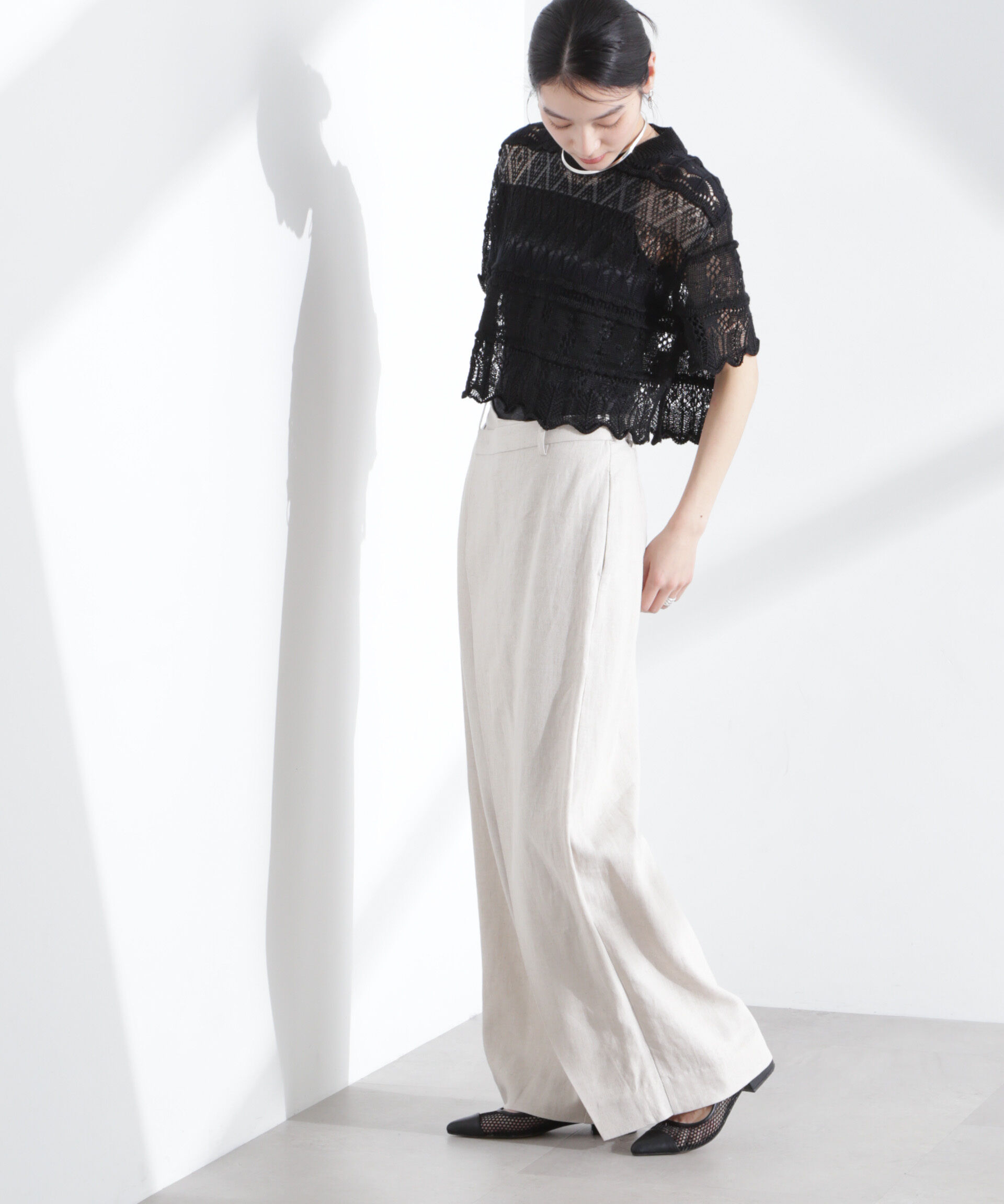 nano･universe「ODAKHA/crazy lace short knit」|ニット・セーター|