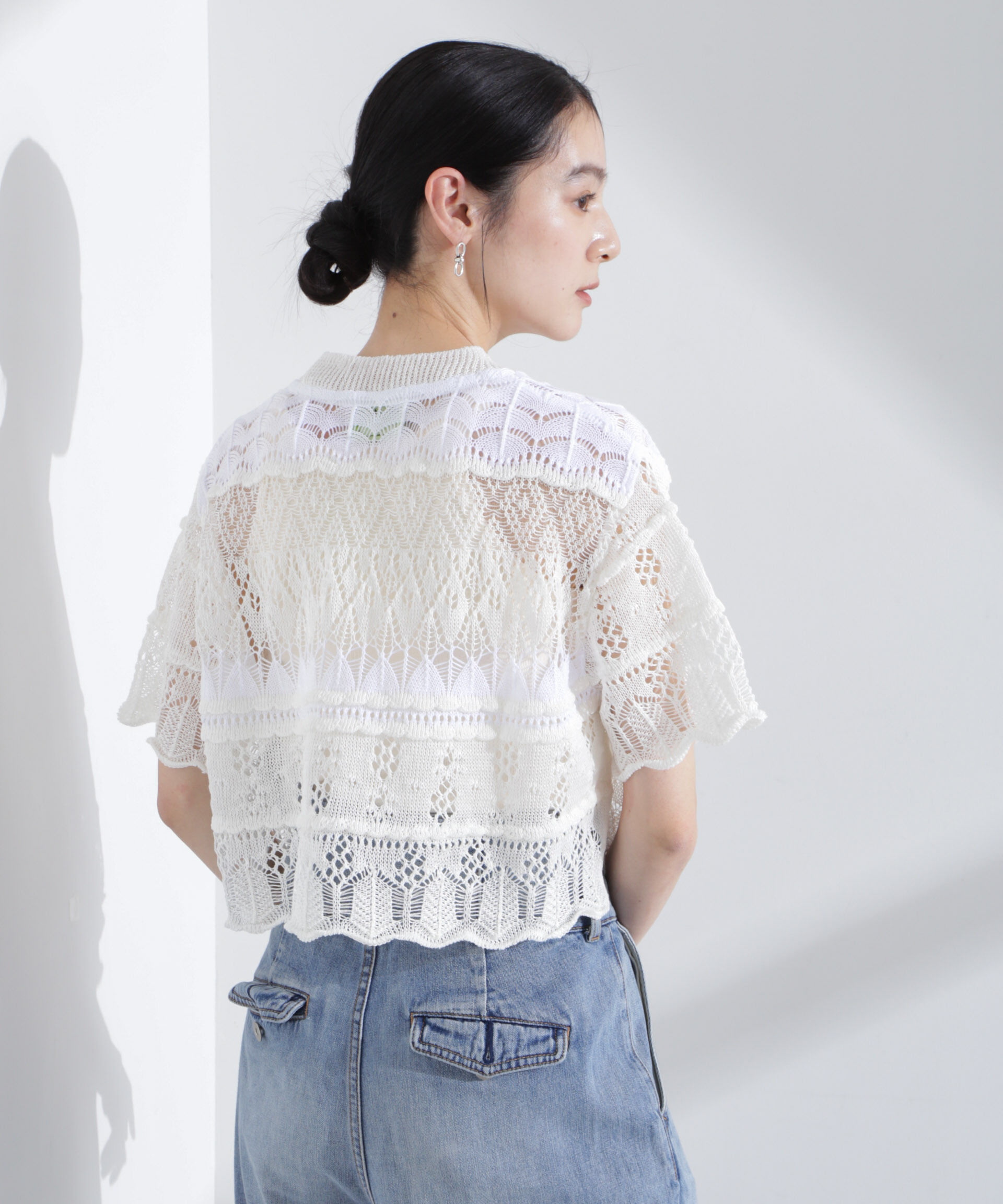 nano･universe「ODAKHA/crazy lace short knit」|ニット・セーター|
