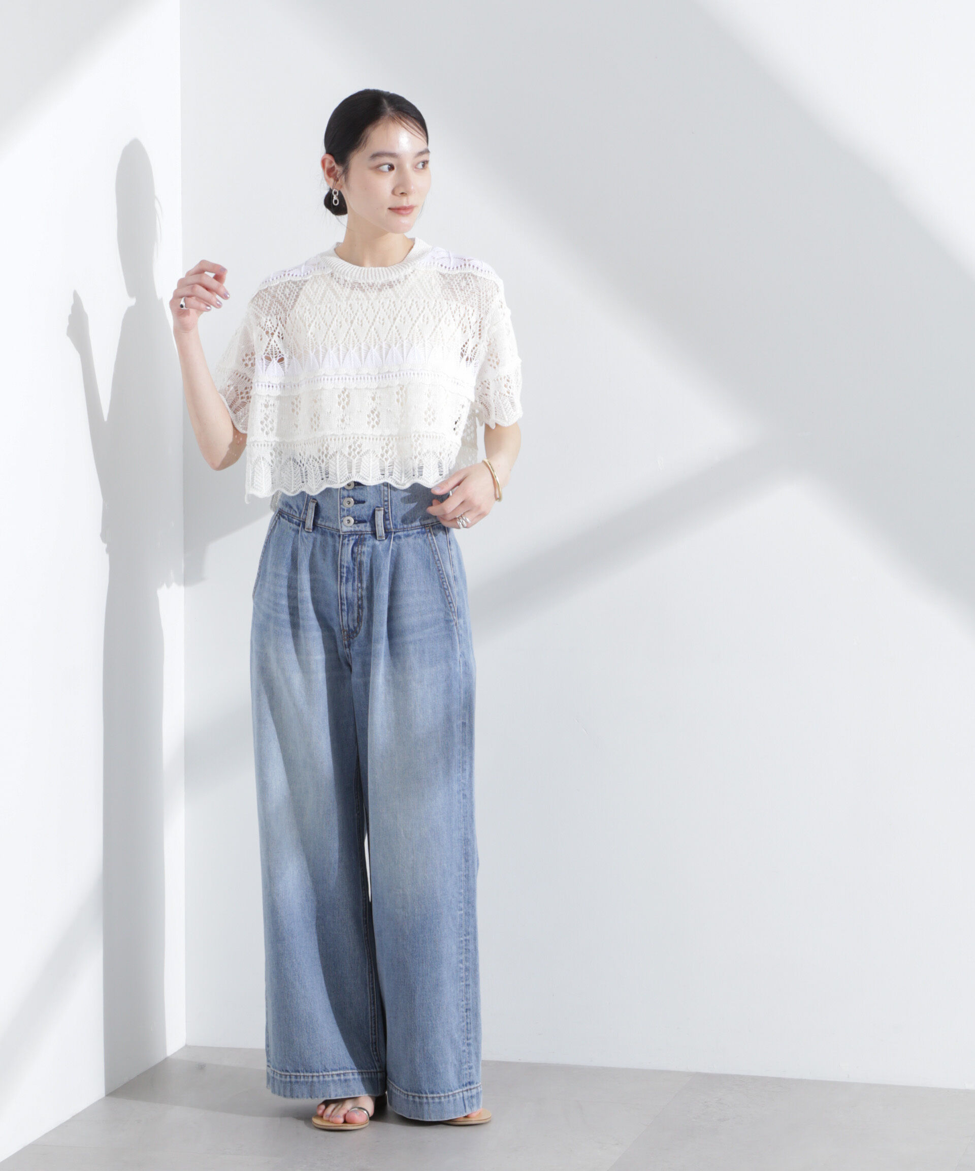 nano･universe「ODAKHA/crazy lace short knit」|ニット・セーター|