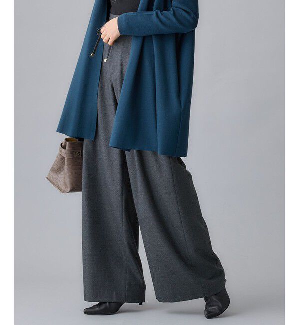 自由区「ウールサキソニーワイド パンツ」|その他|グレー系