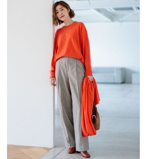 23区「【Oggi2月号掲載/洗える】ピュアカシミヤ クルーネック ニット」|ニット・セーター|