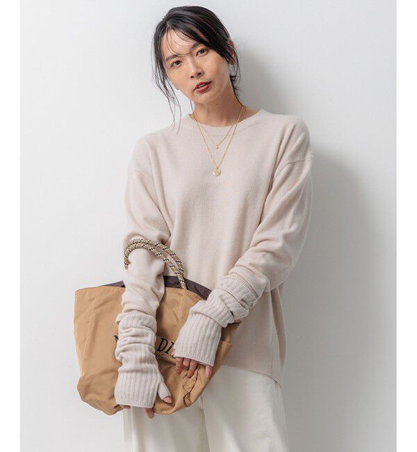 23区「【Oggi2月号掲載/洗える】ピュアカシミヤ クルーネック ニット」|ニット・セーター|ベージュ系