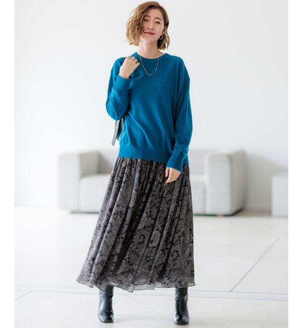 23区「【Oggi2月号掲載/洗える】ピュアカシミヤ クルーネック ニット」|ニット・セーター|