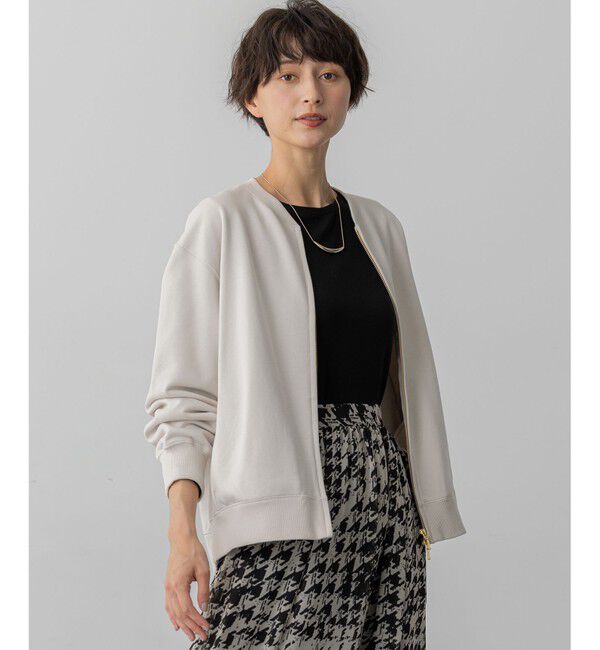 23区「【WEB＆一部店舗限定】クリアコットンテリー ダブルジップ ブルゾン」|ブルゾン・スタジャン|ホワイト系