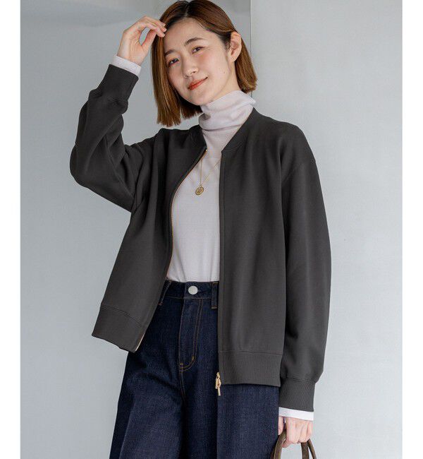 23区「【WEB＆一部店舗限定】クリアコットンテリー ダブルジップ ブルゾン」|ブルゾン・スタジャン|グレー系