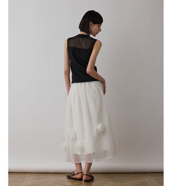 GRACE CONTINENTAL「メッシュフラワースカート」|スカート|