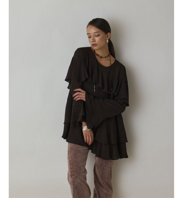 GRACE CONTINENTAL「シフォンフリルブラウス」|シャツ・ブラウス|ﾀﾞｰｸﾌﾞ