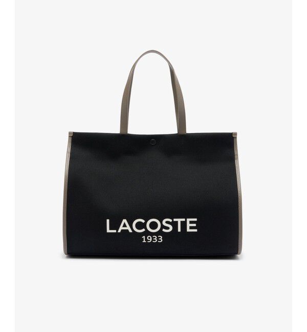 LACOSTE「ヘリテージキャンバス テニススタイルトートバッグ」|トートバッグ|ブラック&times;ホワイト
