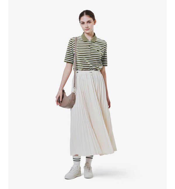 LACOSTE「ベロアボーダー半袖ポロシャツ」|ポロシャツ|