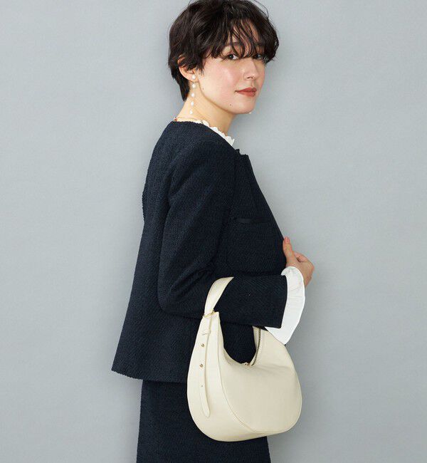 NOLLEY'S「《セットアップ対応》コンパクトインレイクルーネックジャケット」|ノーカラージャケット|