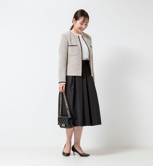 NOLLEY'S「《セットアップ対応》コンパクトインレイクルーネックジャケット」|ノーカラージャケット|