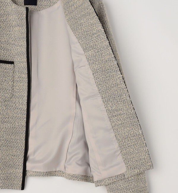 NOLLEY'S「《セットアップ対応》コンパクトインレイクルーネックジャケット」|ノーカラージャケット|