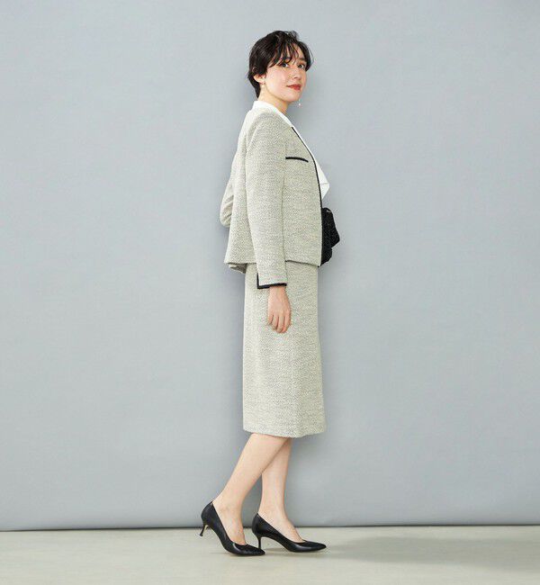 NOLLEY'S「《セットアップ対応》コンパクトインレイクルーネックジャケット」|ノーカラージャケット|