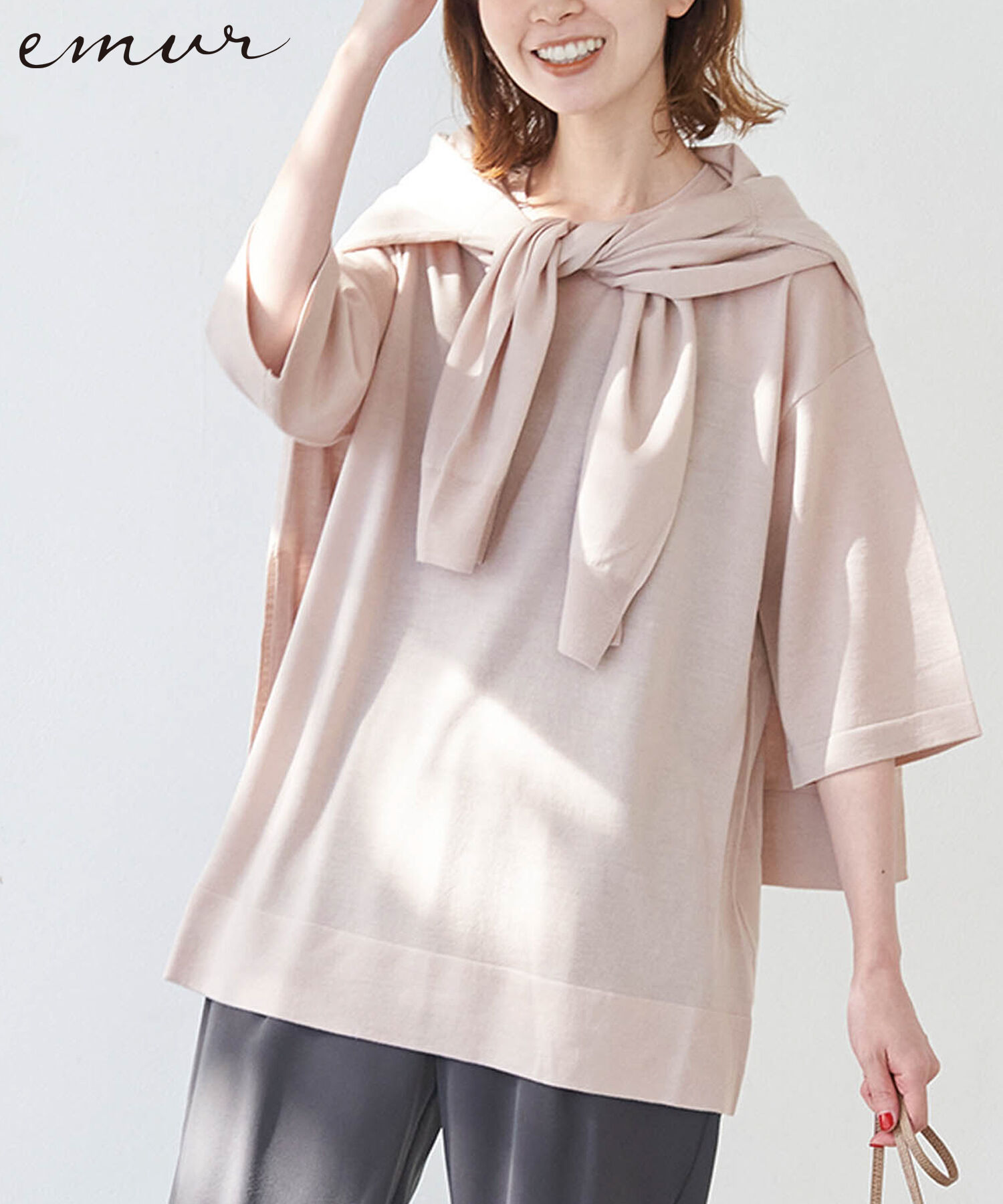 Rope&rsquo;Picnic「【emur】ウールTニットプルオーバー」|ニット・セーター|ベージュ系(28)