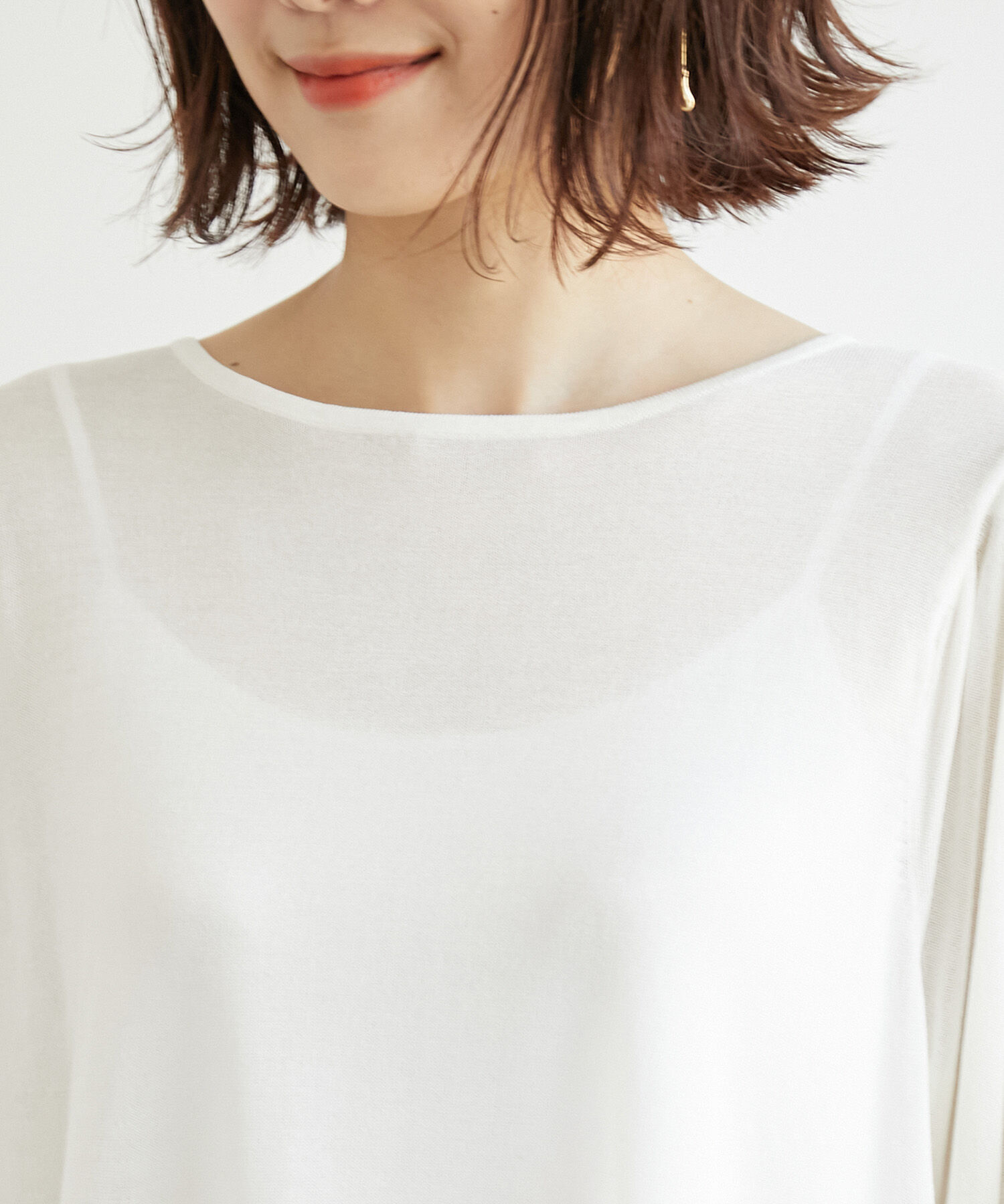 Rope&rsquo;Picnic「洗濯機OK/ボリュームスリーブシアープルオーバー」|ニット・セーター|