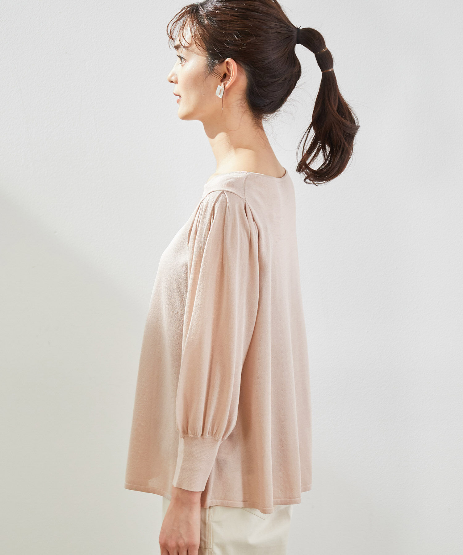 Rope&rsquo;Picnic「洗濯機OK/ボリュームスリーブシアープルオーバー」|ニット・セーター|