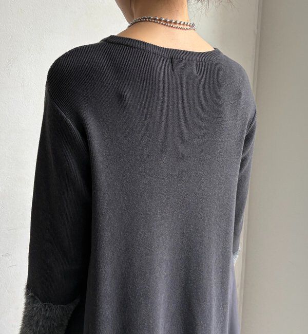  「【WEB限定】袖シャギー布帛切替ワンピース」|ワンピース|