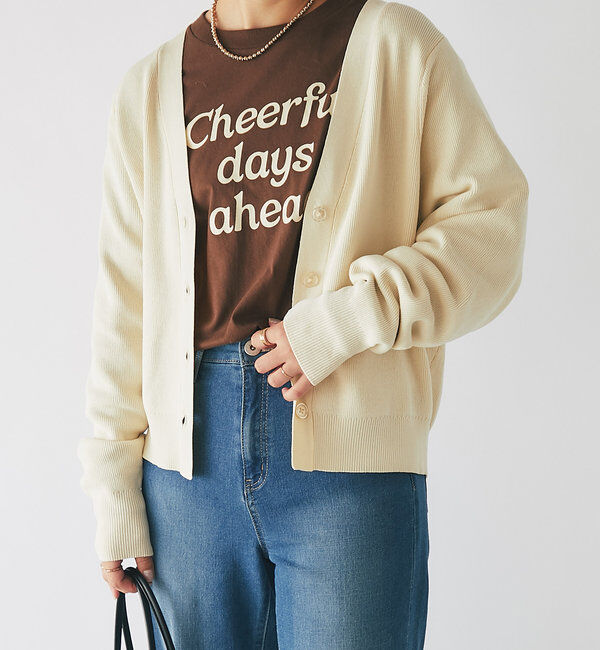  「《オンオフ兼用・さらさら生地》コクーンカーディガン」|ニット・セーター|アイボリー