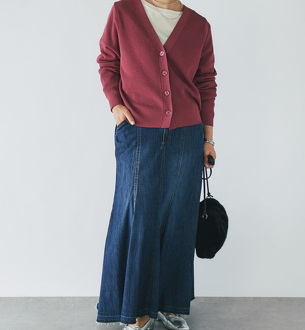  「《オンオフ兼用・さらさら生地》コクーンカーディガン」|ニット・セーター|