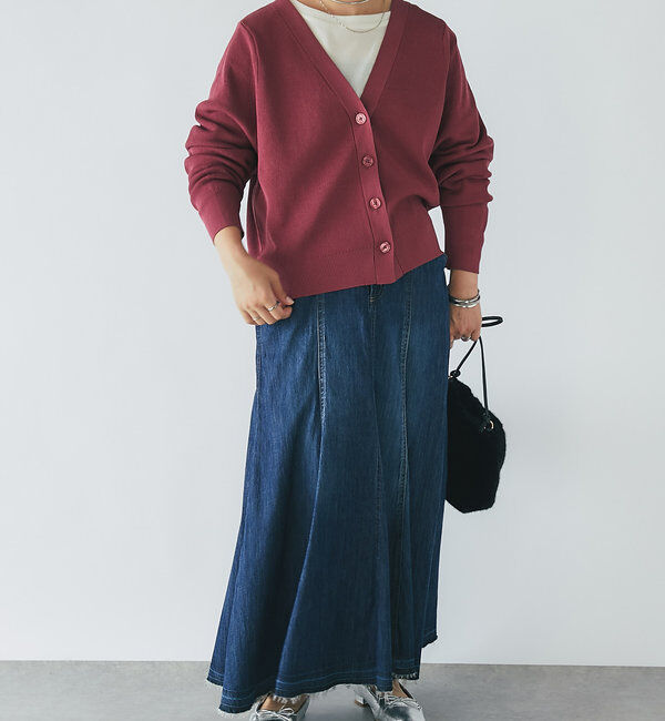  「《オンオフ兼用・さらさら生地》コクーンカーディガン」|ニット・セーター|