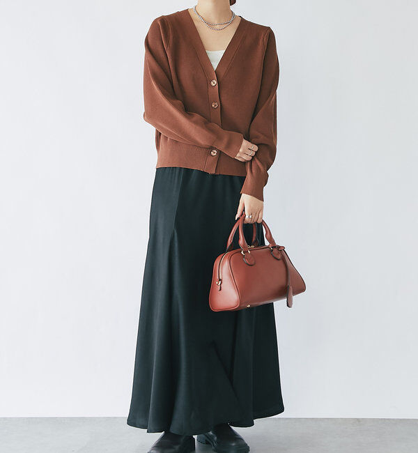  「《オンオフ兼用・さらさら生地》コクーンカーディガン」|ニット・セーター|