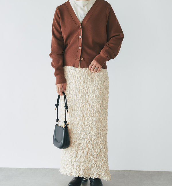  「《オンオフ兼用・さらさら生地》コクーンカーディガン」|ニット・セーター|
