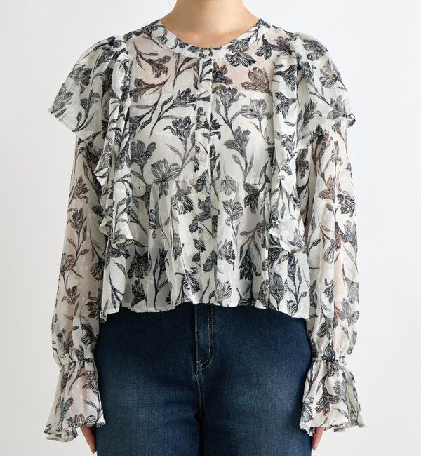  「《フェミニンムード漂う》フラワードビーブラウス」|シャツ・ブラウス|