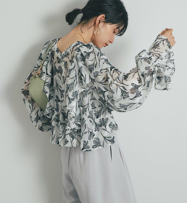  「《フェミニンムード漂う》フラワードビーブラウス」|シャツ・ブラウス|