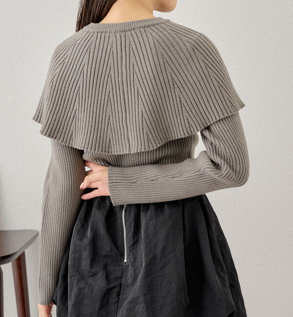  「フリルデザインクルーニット」|ニット・セーター|