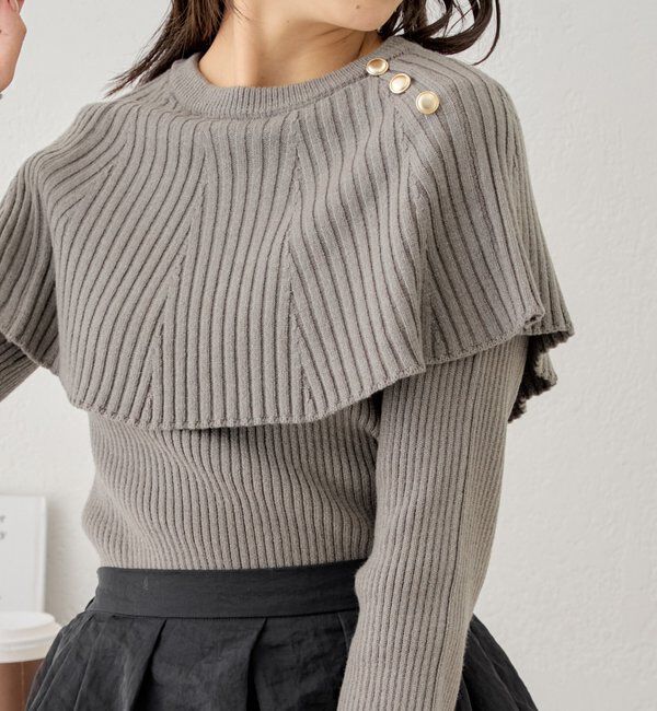  「フリルデザインクルーニット」|ニット・セーター|
