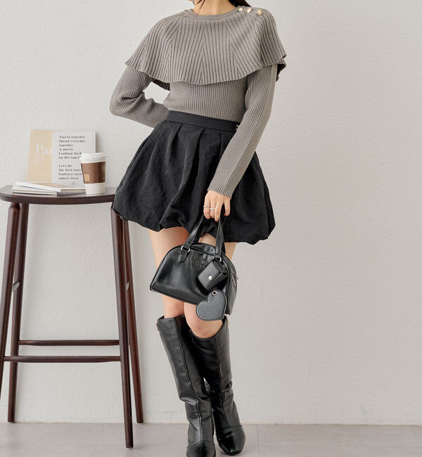  「フリルデザインクルーニット」|ニット・セーター|