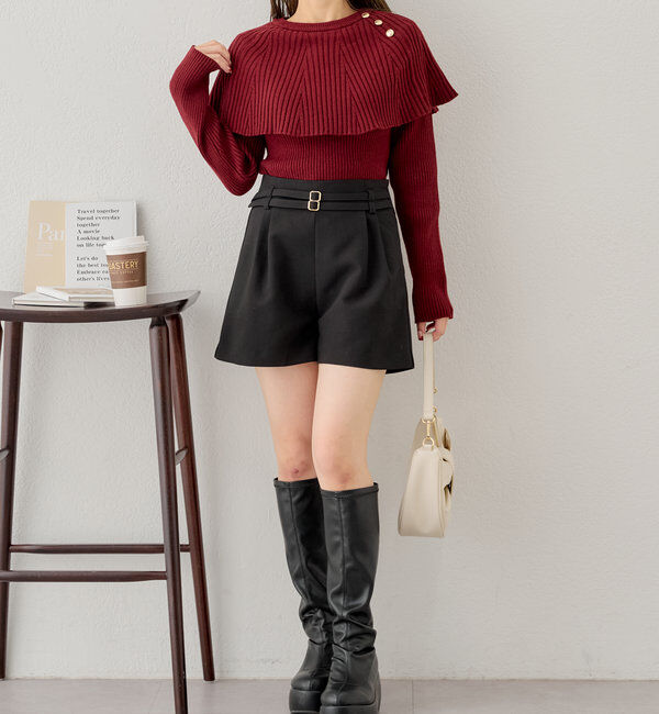  「フリルデザインクルーニット」|ニット・セーター|