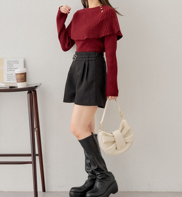  「フリルデザインクルーニット」|ニット・セーター|