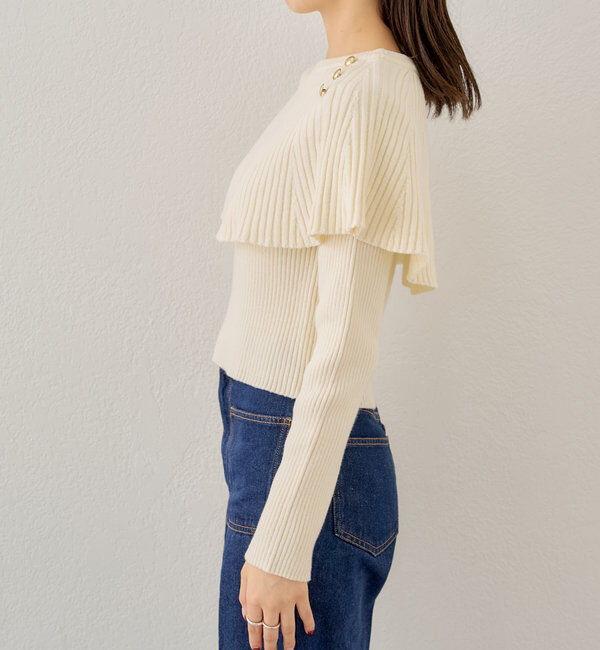  「フリルデザインクルーニット」|ニット・セーター|